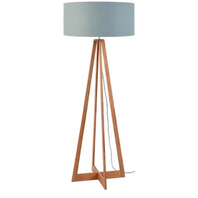 GOOD & MOJO Lampadaire Everest en bambou et lin Gris clairw