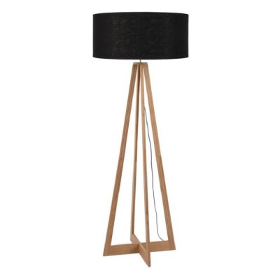 GOOD & MOJO Lampadaire Everest en bambou et lin Noirw