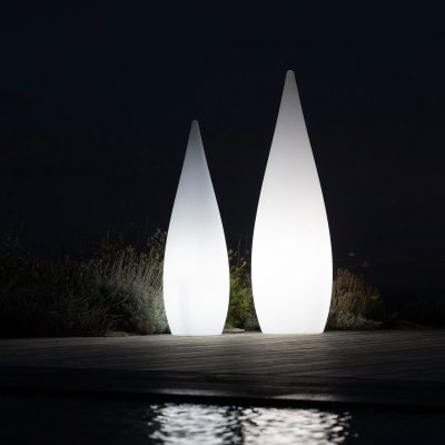 LUMISKY Lampadaire ext filaire CLASSY W120 Blanc Poly&eacute;thyl&egrave;ne H120CM