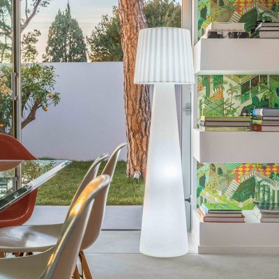 LUMISKY Lampadaire ext filaire LADY W110 Blanc Poly&eacute;thyl&egrave;ne H110CM