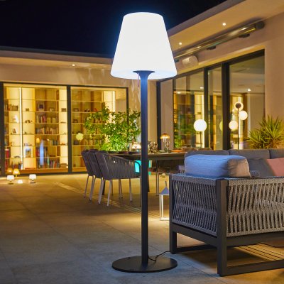 LUMISKY Lampadaire ext filaire STANDY W180 Blanc Poly&eacute;thyl&egrave;ne H180CM