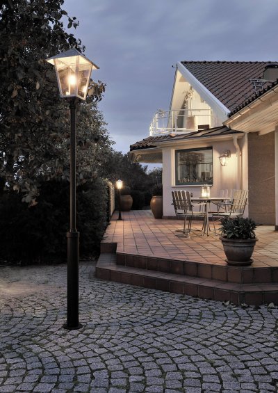 KONSTSMIDE Lampadaire ext&eacute;rieur  Benu 100 W acier 254 cm