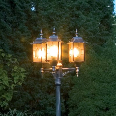 KONSTSMIDE Lampadaire ext&eacute;rieur  Milano 75 W noir,argent 2.3 m