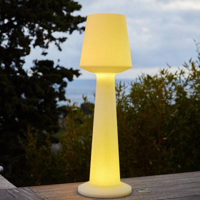 LUMISKY Lampadaire ext&eacute;rieur sans fil AUSTRAL Blanc Polypropyl&egrave;ne H110CM
