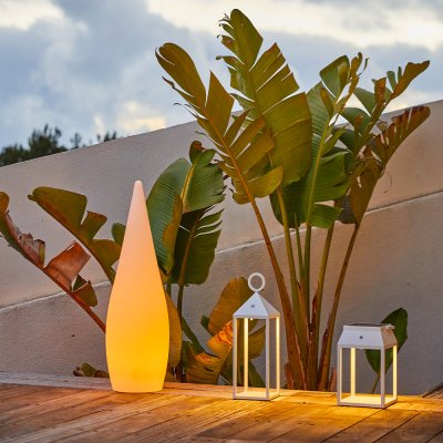 LUMISKY Lampadaire ext&eacute;rieur sans fil classy Blanc Polypropyl&egrave;ne H80CM - Blanc