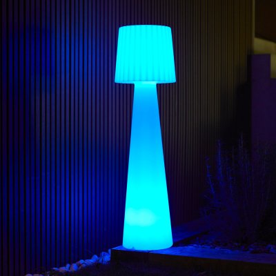 LUMISKY Lampadaire ext&eacute;rieur sans fil LADY Blanc Polypropyl&egrave;ne H110CM