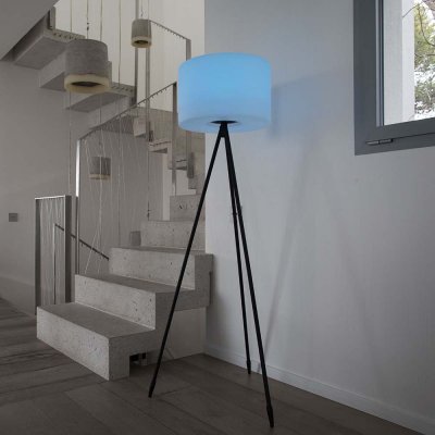 LUMISKY Lampadaire ext&eacute;rieur sans fil TAMBOURY Blanc Polypropyl&egrave;ne H150CM