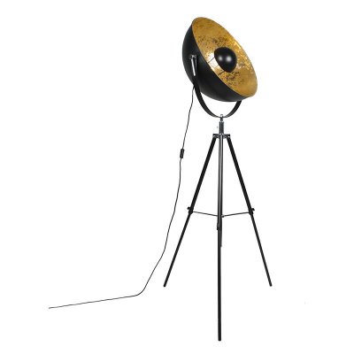QAZQA Lampadaire industriel tr&eacute;pied noir - Magna 50 Eglip