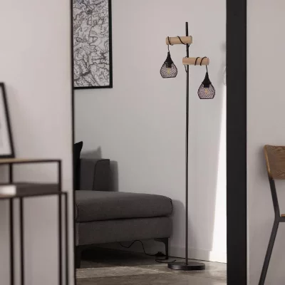 LEDKIA Lampadaire Monah Iluzzia Noir - Noir