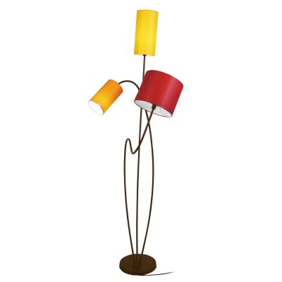 TOSEL Lampadaires MIDI Rouge, Jaune, Marron