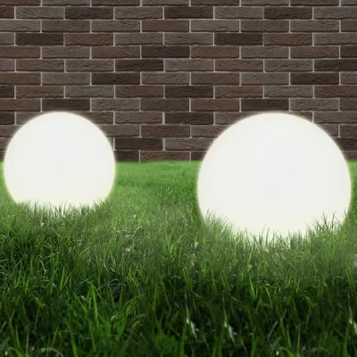 VIDAXL Lampe &agrave; led sous forme de boule 2 pcs Sph&eacute;rique 40 cm pmma  n/a