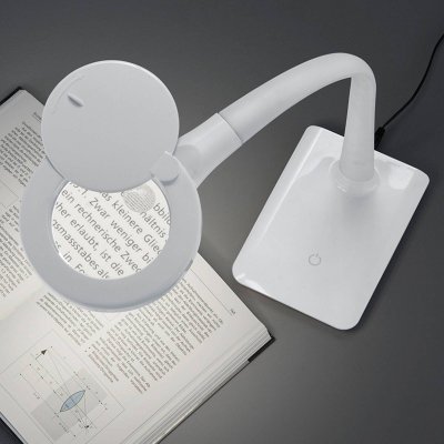 TRIO LIGHTING Lampe &agrave; loupe LED avec pied, blanche