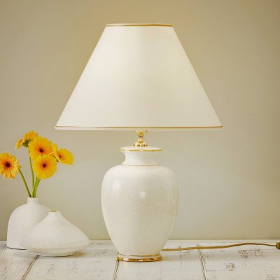 AUSTROLUX Lampe &agrave; poser blanche GIARDINO CRACLEE 40 cm