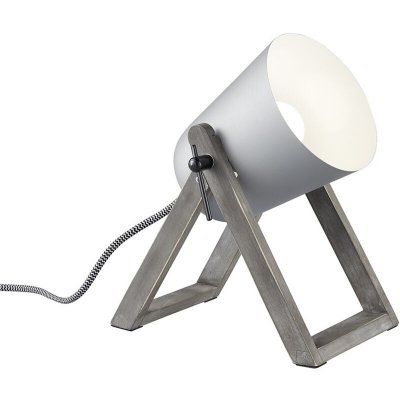 DEFIBRICO Lampe &agrave; poser bois m&eacute;tal Marc - Gris