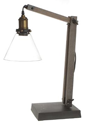 PEGANE Lampe &agrave; poser en bois et m&eacute;tal - Dim : H. 59 x L. 18 x P. 35 cm --