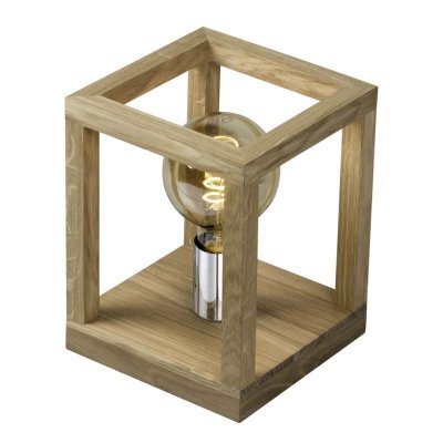 PARIS PRIX Lampe &agrave; poser en Ch&ecirc;ne huil&eacute;, Design Carr&eacute;, KAGO