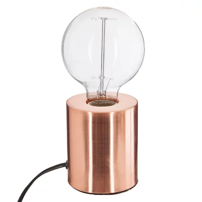 ATMOSPHERA Lampe &agrave; poser en fer Ampoule - H. 10,5 cm - Couleur cuivre