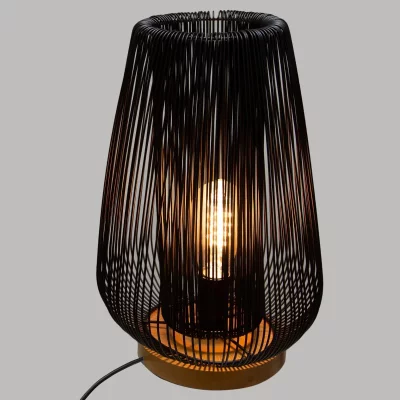 ATMOSPHERA Lampe &agrave; poser en m&eacute;tal filaire - E27 - 40 W - H. 40,5 cm - Noir