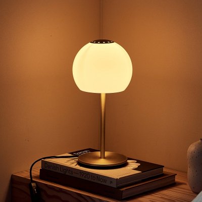 FRANDSEN Lampe &agrave; poser  Ball Glass, gris sable, verre, 37 cm, E14