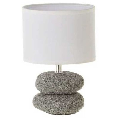 WADIGA Lampe &agrave; Poser Galets Abat-jour Blanc