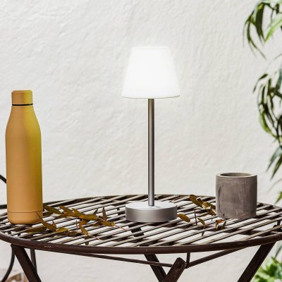 NEWGARDEN Lampe &agrave; poser int&eacute;rieure ext&eacute;rieure lola slim 32 cm argent&eacute;
