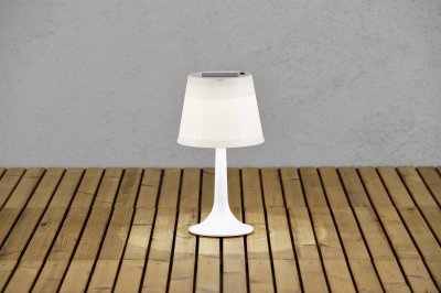 KONSTSMIDE Lampe &agrave; poser LED solaire blanche Assisi Sitra