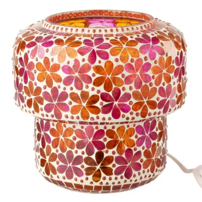 J LINE Lampe &agrave; Poser Mosa&iuml;que Ruthie 19cm Rose & Orange