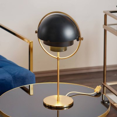 GUBI Lampe &agrave; poser - MULTI-LITE Laiton/ noir &Oslash; 25,5 x H 50 cm