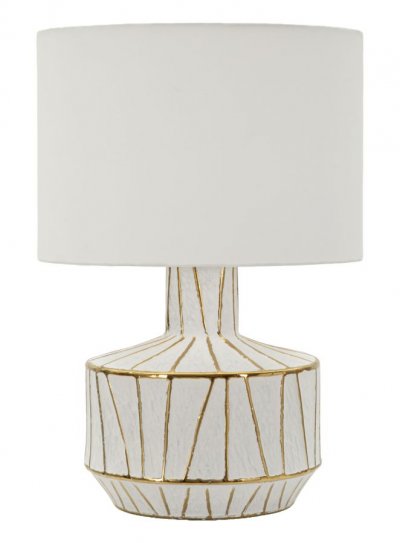 MAURO FERRETTI Lampe &agrave; Poser Tangeri 60cm Blanc & Or