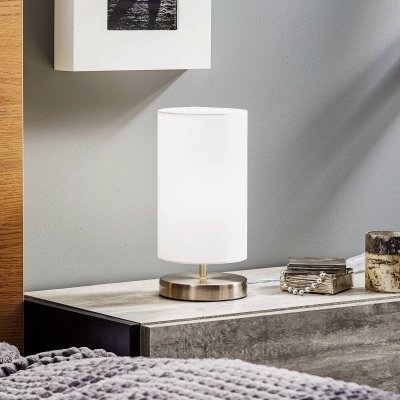 BRILLIANT Lampe &agrave; poser textile Clarie, blanc