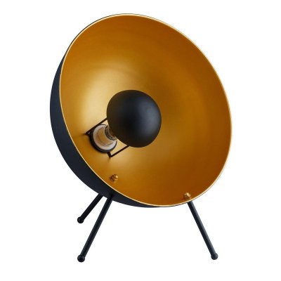 ALTOBUY Lampe &Agrave; Poser Tr&eacute;pied En M&eacute;tal Noir Et Dor&eacute; &Oslash;40cm - Simran