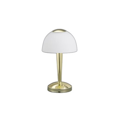TRIO LIGHTING Lampe &agrave; poser ventura led touch laiton et verre blanc &oslash;15 cm 