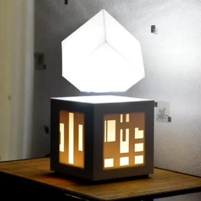 MAGNETICLAND Lampe avec enceinte bluetooth int&eacute;gr&eacute;e soundkub blanche