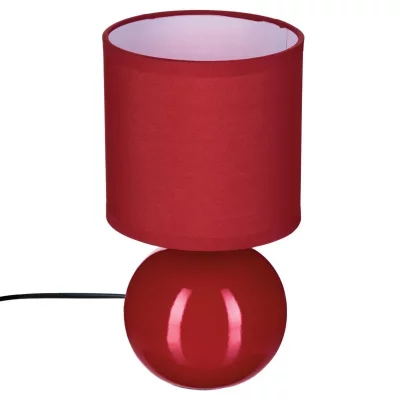 ATMOSPHERA Lampe - C&eacute;ramique - Rouge - h 25 cm - Livraison gratuite - Rouge