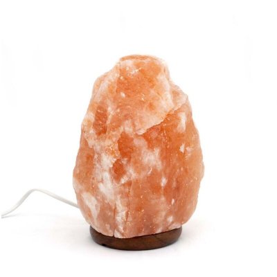 BIOELEMENTS LAMPE CRISTAL DE SEL 4-7 kg avec socle en bois