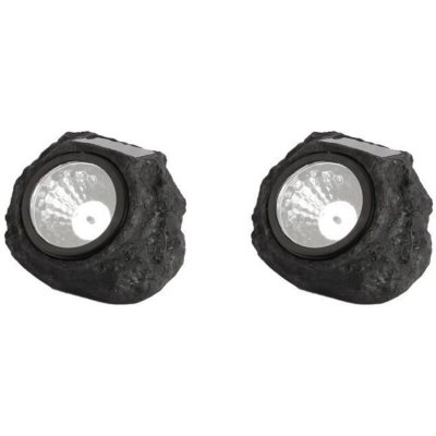 LUMI JARDIN Lampe de balisage LED solaire ROCKY x 2