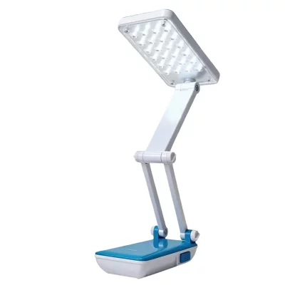 AVIZAR Lampe de Bureau 24 LED SMD 3 Intensit&eacute;s R&eacute;glable Pliable  Blanc