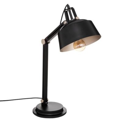ATMOSPHERA CREATEUR D INTERIEUR Lampe de bureau en M&eacute;tal Noir H 55.8 cm Lampe style industriel