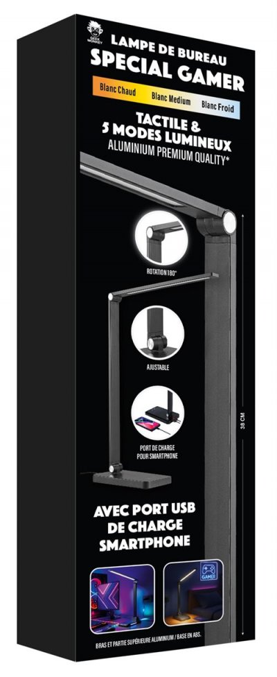 GEEK MONKEYS Lampe de bureau gaming tactile  Noir