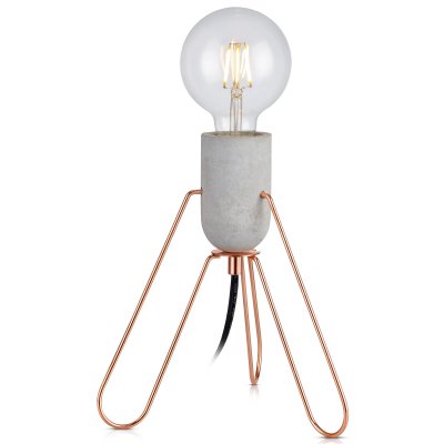 TEAMSON HOME Lampe de bureau Piccola pour chevet r&eacute;tro industriel rose dor&eacute;e VN-L00022-EU