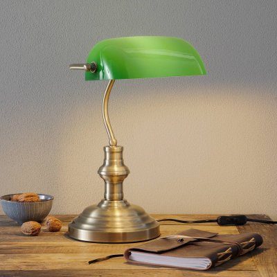 MARKSLOJD Lampe de table BANKERS Oxyd&eacute;e verte 1 ampoule