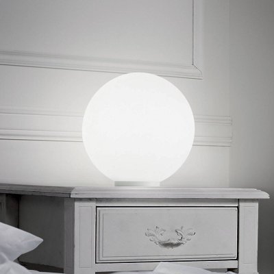 IDEAL LUX Lampe de table Blanche MAPA BIANCO 1 ampoule Diam&egrave;tre 20 Cm