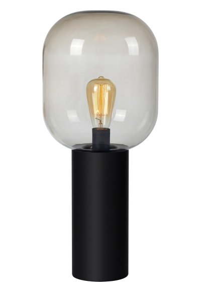 MARKSLOJD Lampe de table brooklyn (h56cm) en m&eacute;tal noir et verre fum&eacute;