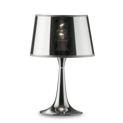 IDEAL LUX Lampe de table Chrome LONDON CROMO 1 ampoule en m&eacute;tal