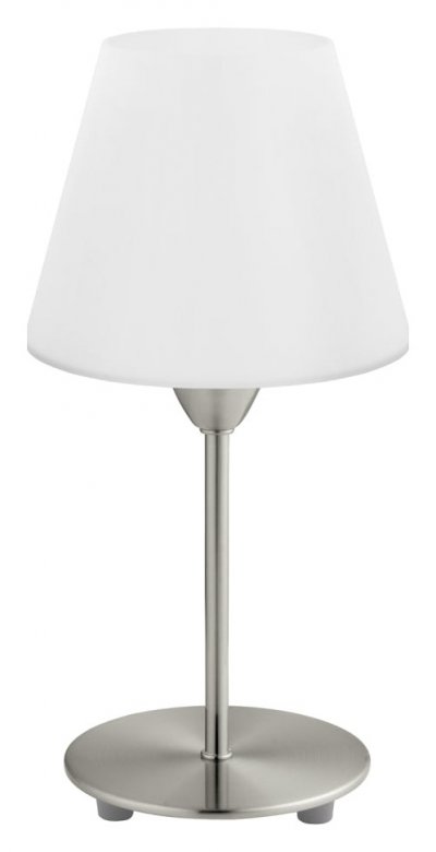 EGLO Lampe de table DAMASCO 1 1 ampoule nickel satin&eacute; Diam&egrave;tre 14.5 Cm
