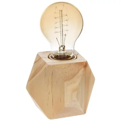 ATMOSPHERA Lampe De Table En Bois E27 (AMPOULE Non Incluse). 8x7.5cm
