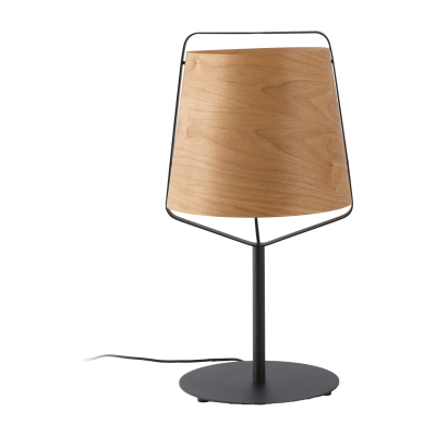 FARO Lampe de table en bois et m&eacute;tal noir Stood -  Barcelona