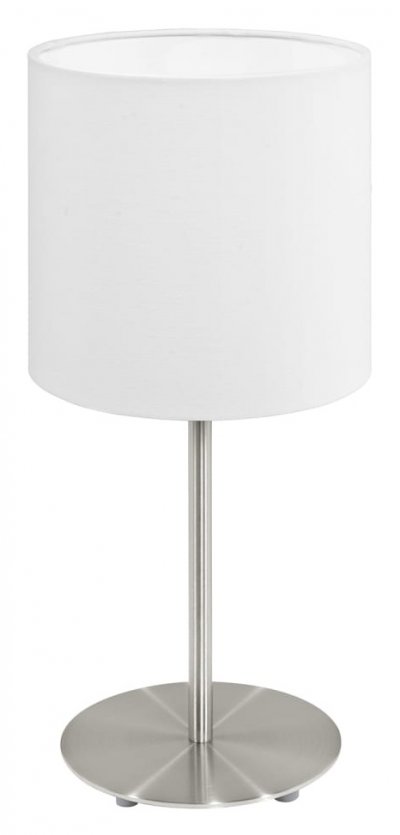GENERIQUE Lampe de table en textile PASTERI 1 ampoule nickel satin&eacute; Hauteur 27.5 Cm