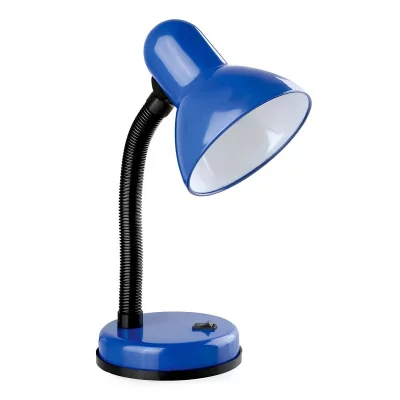 AVIZAR Lampe de Table Orientable Compatible E27 40W avec Bras Flexible et Interrupteur Noir / Bleu