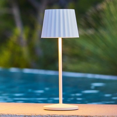 LUMISKY Lampe de table sans fil LED ABBY WHITE Blanc Aluminium H30CM